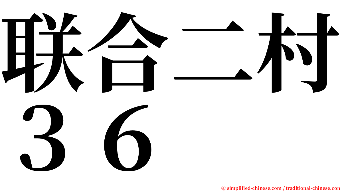 联合二村３６ serif font