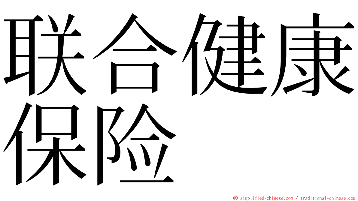 联合健康保险 ming font