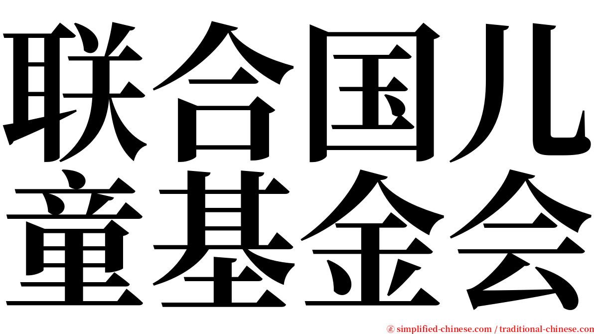 联合国儿童基金会 serif font