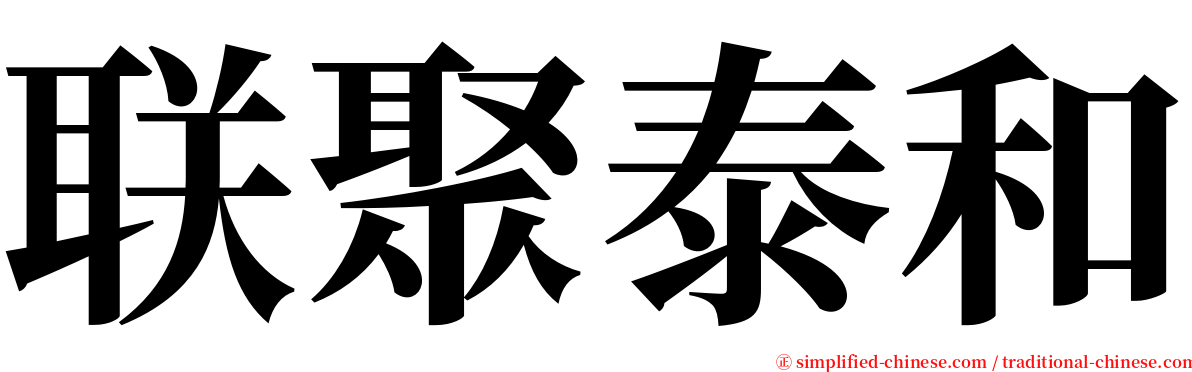 联聚泰和 serif font