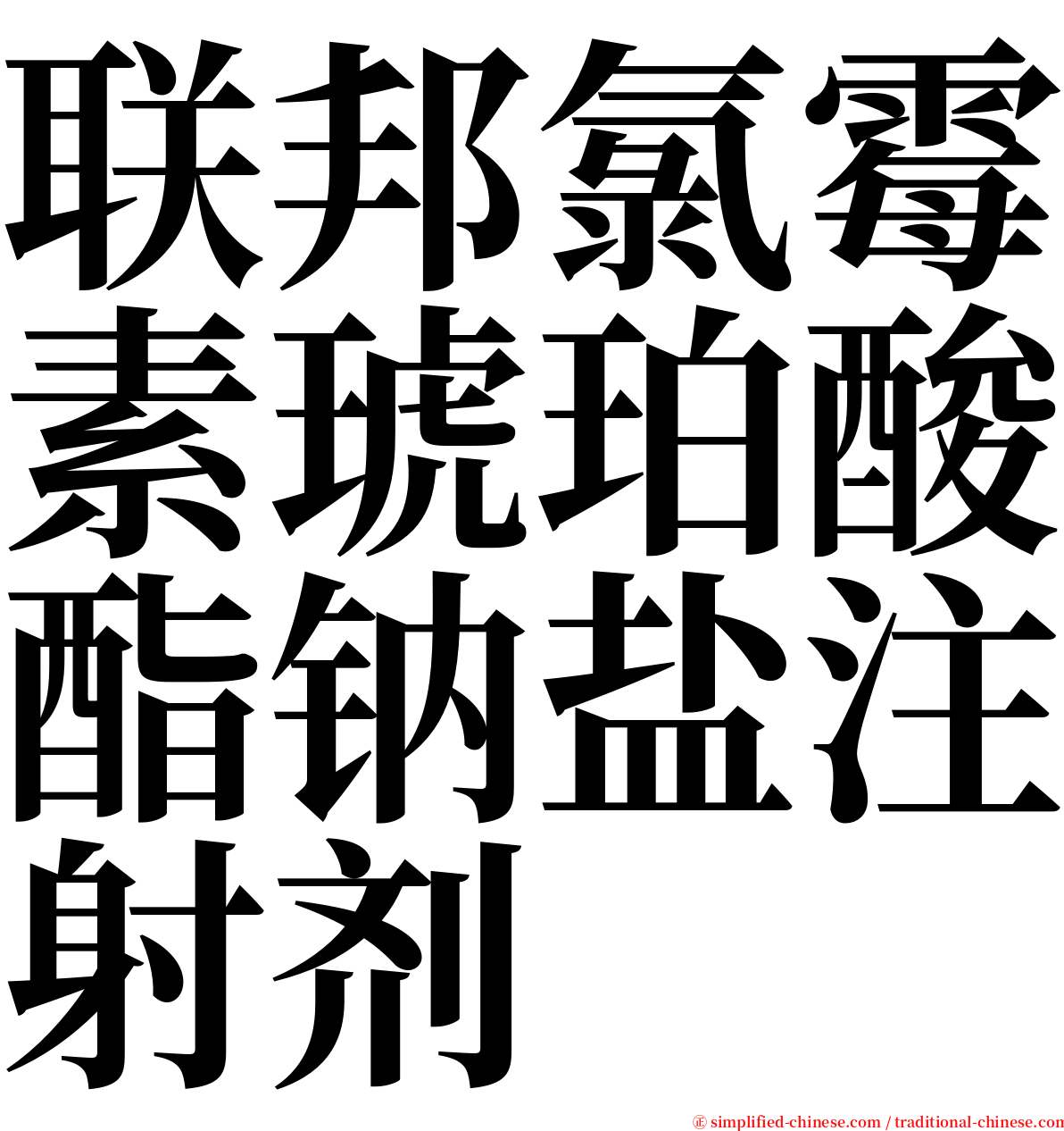 联邦氯霉素琥珀酸酯钠盐注射剂 serif font