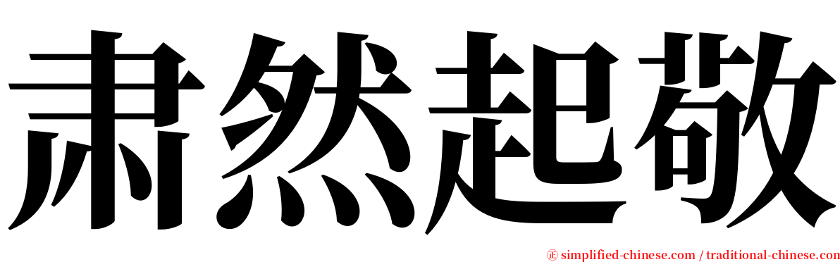 肃然起敬 serif font