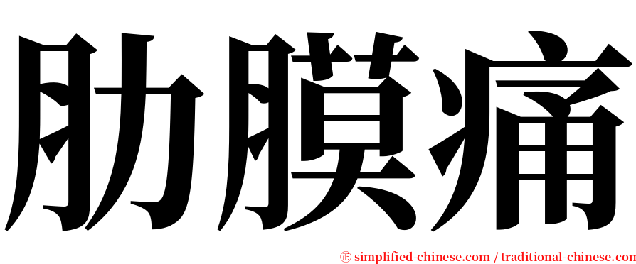 肋膜痛 serif font