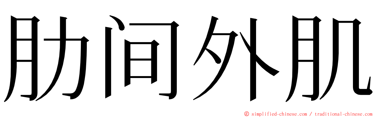 肋间外肌 ming font