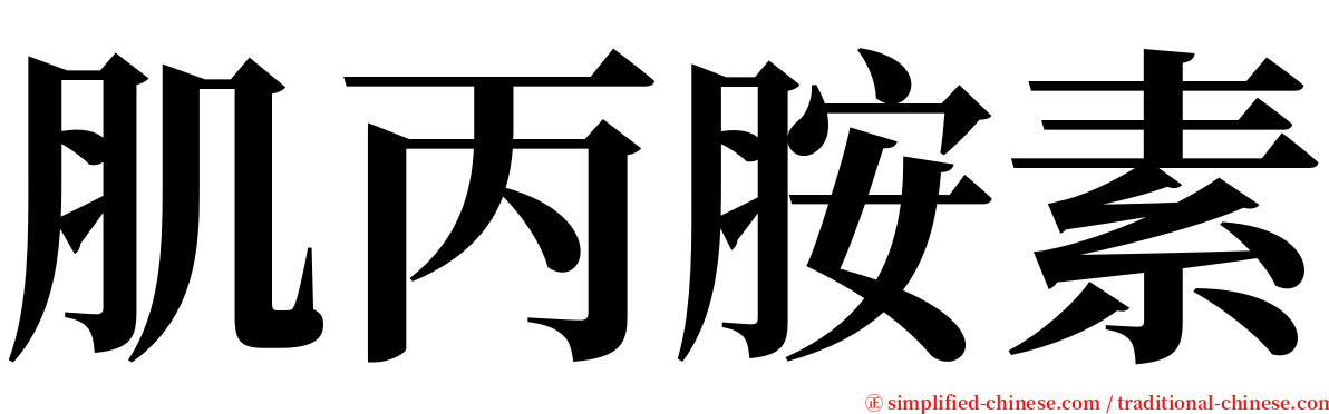 肌丙胺素 serif font