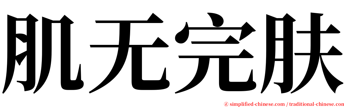 肌无完肤 serif font