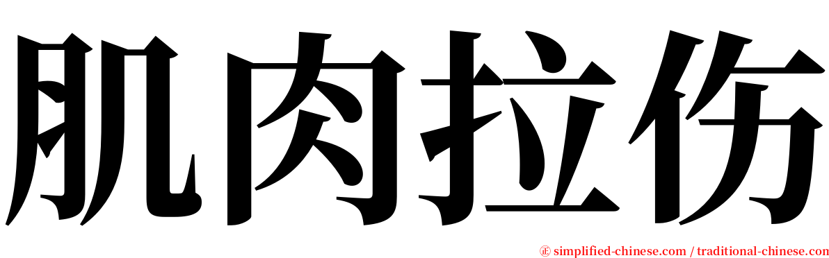 肌肉拉伤 serif font