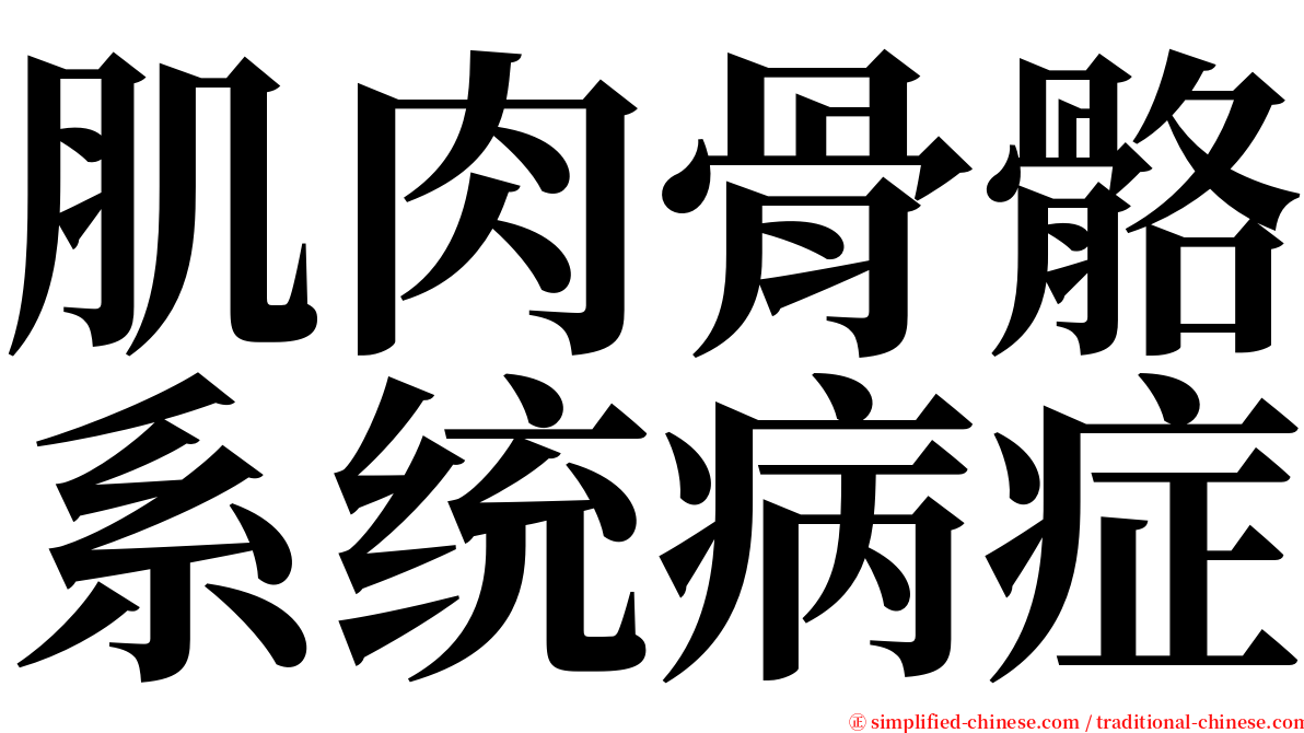 肌肉骨骼系统病症 serif font