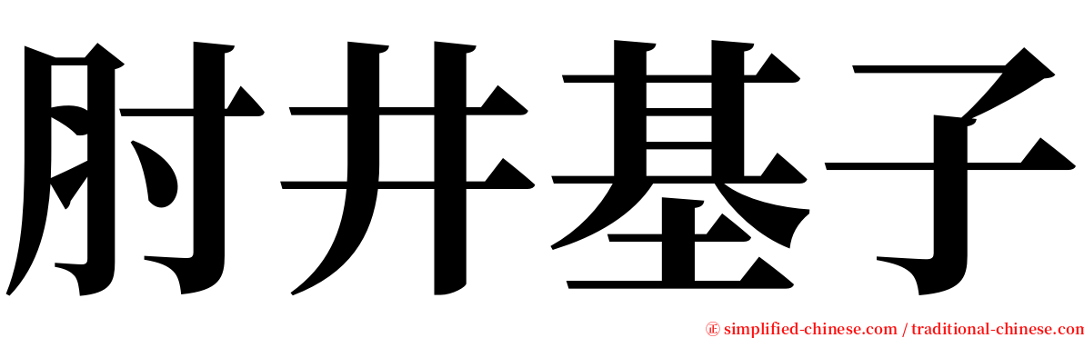 肘井基子 serif font