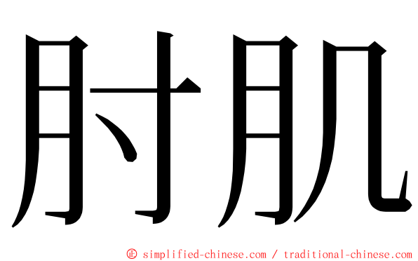 肘肌 ming font