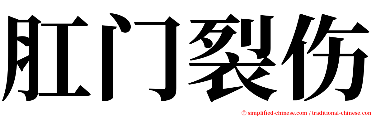 肛门裂伤 serif font