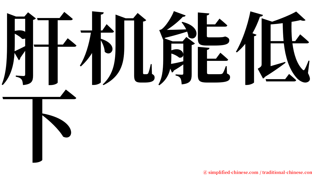 肝机能低下 serif font