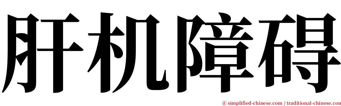 肝机障碍 serif font