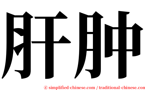 肝肿 serif font