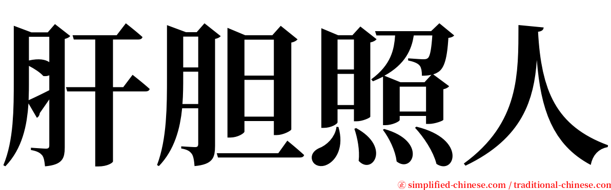 肝胆照人 serif font