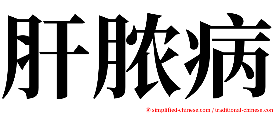 肝脓病 serif font