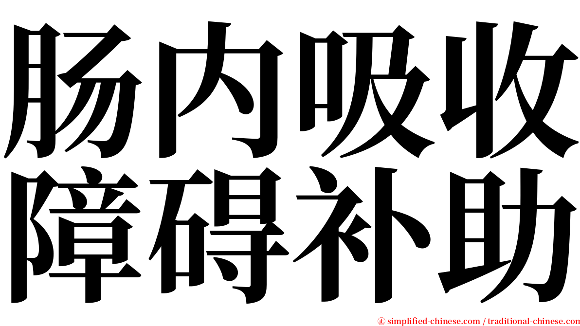 肠内吸收障碍补助 serif font