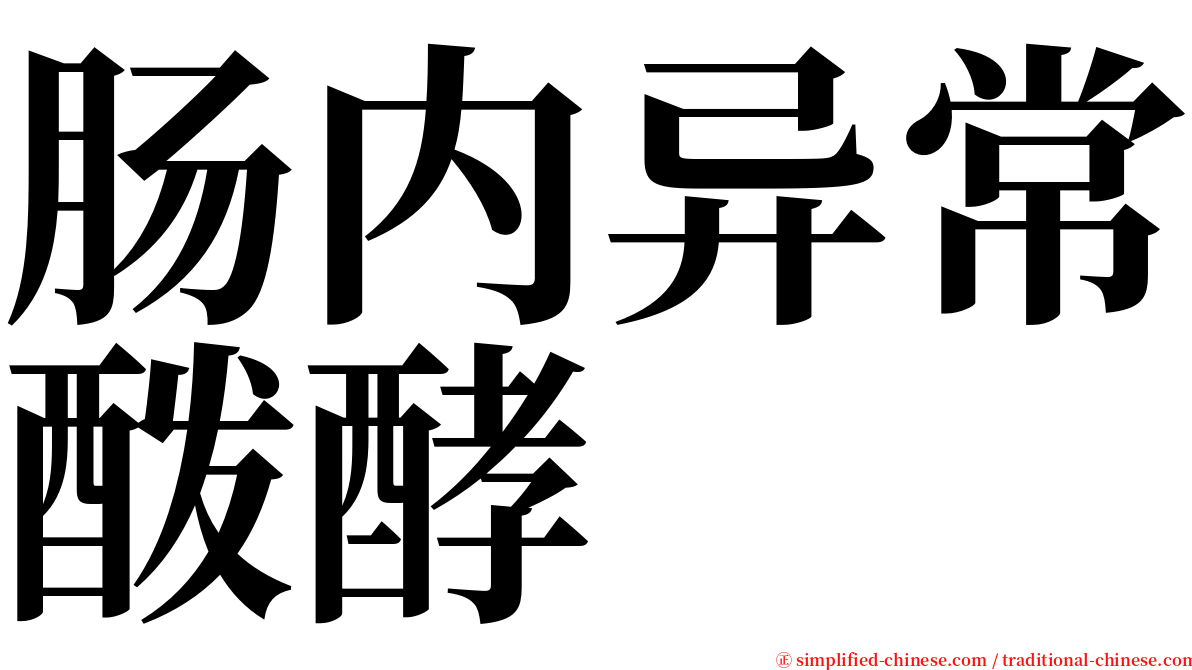 肠内异常酦酵 serif font