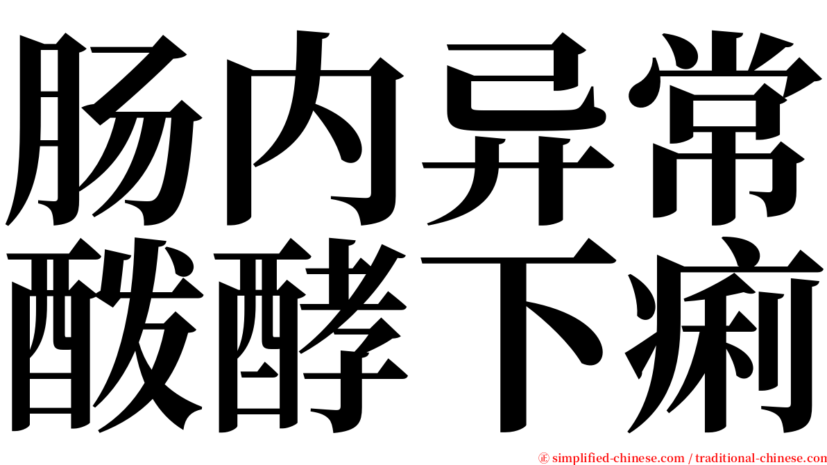 肠内异常酦酵下痢 serif font