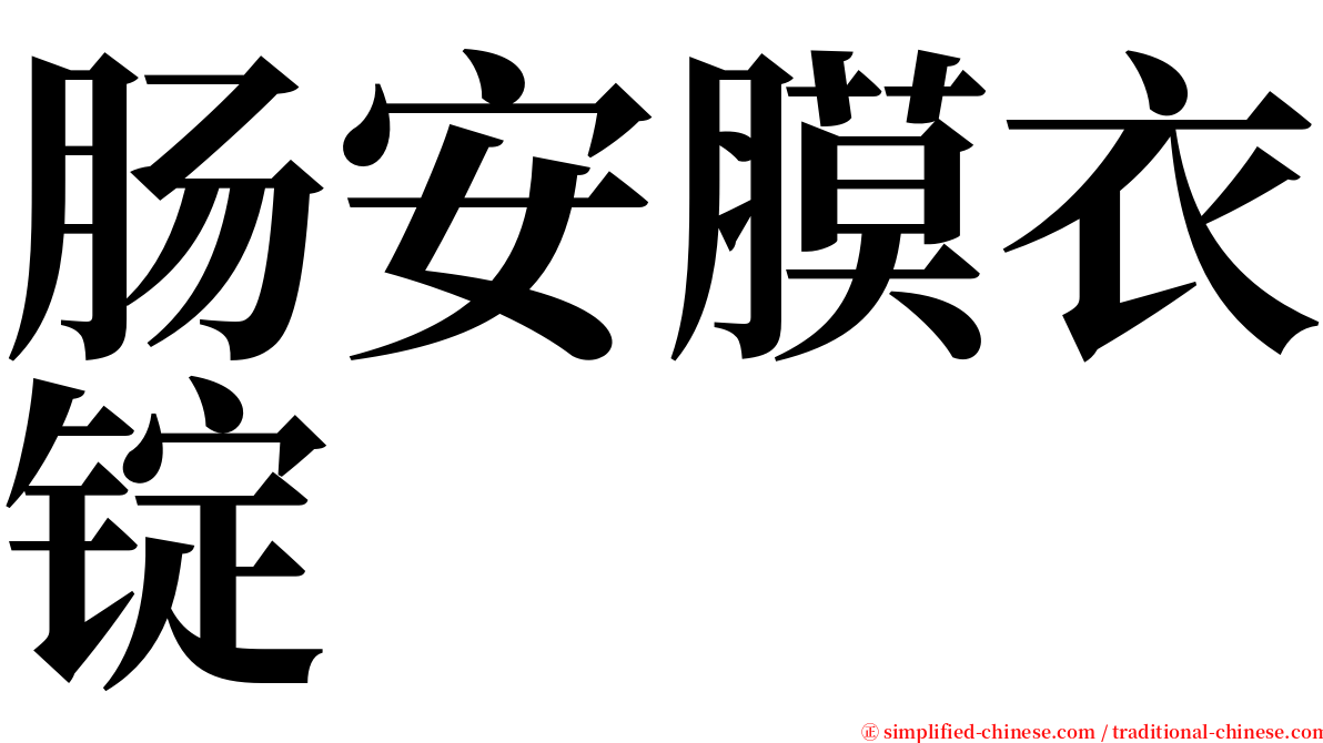 肠安膜衣锭 serif font