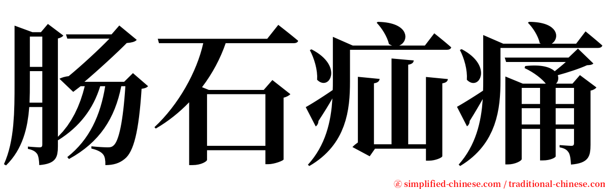 肠石疝痛 serif font