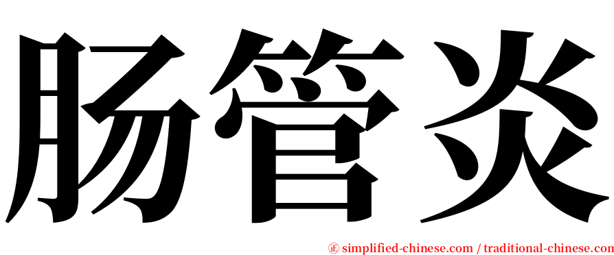 肠管炎 serif font