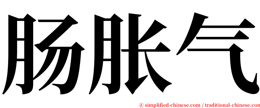 肠胀气 serif font