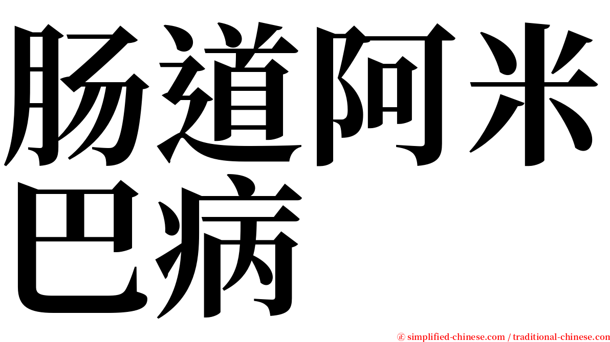 肠道阿米巴病 serif font