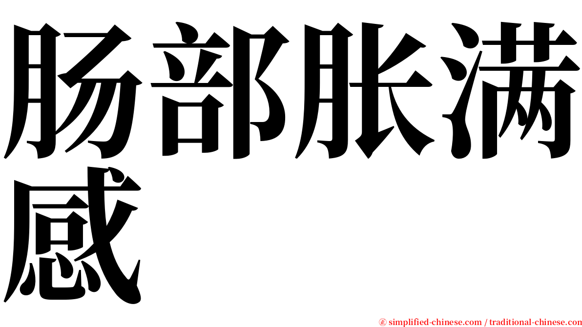 肠部胀满感 serif font