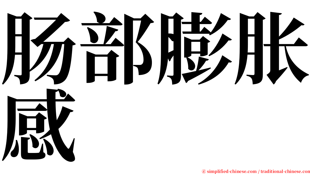 肠部膨胀感 serif font