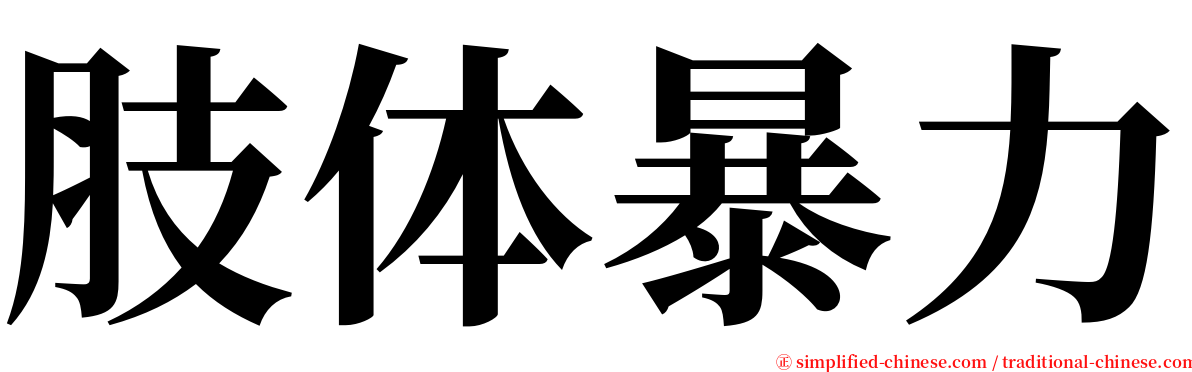 肢体暴力 serif font