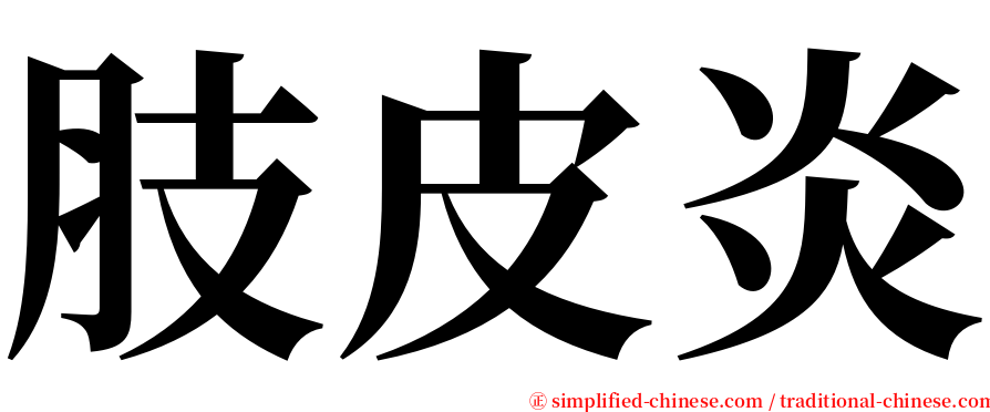 肢皮炎 serif font