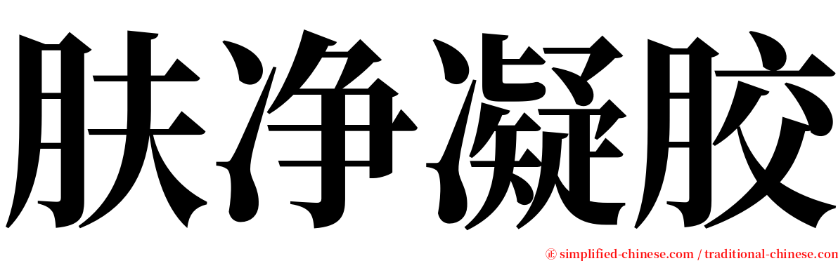 肤净凝胶 serif font