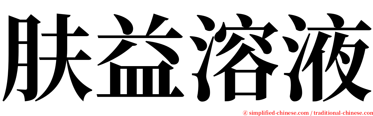 肤益溶液 serif font