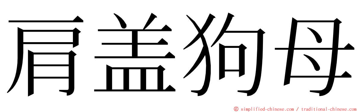 肩盖狗母 ming font