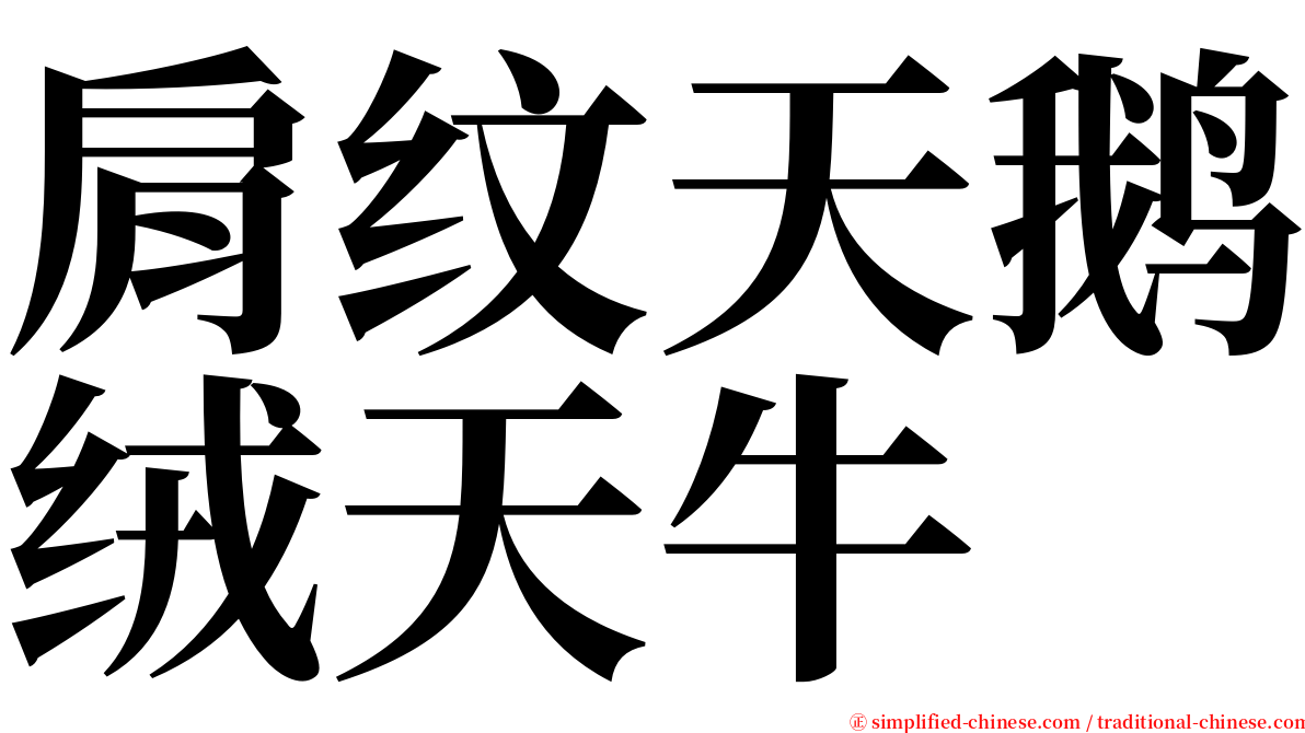 肩纹天鹅绒天牛 serif font