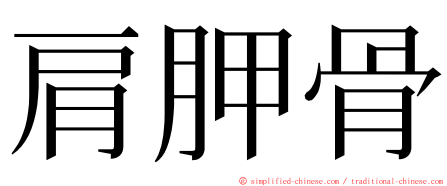 肩胛骨 ming font