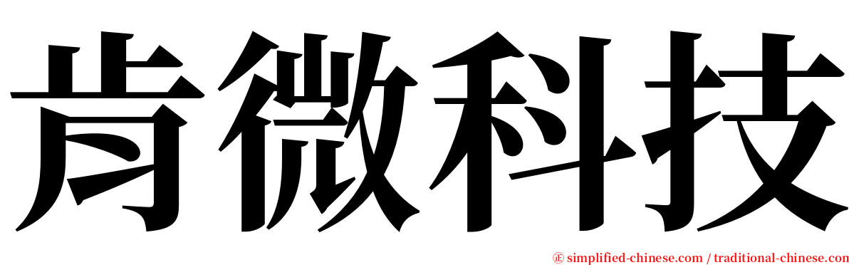 肯微科技 serif font