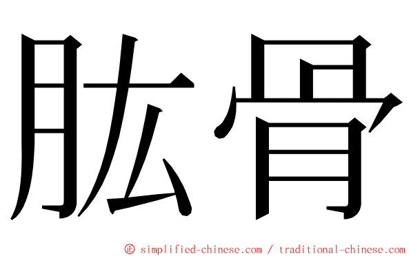 肱骨 ming font