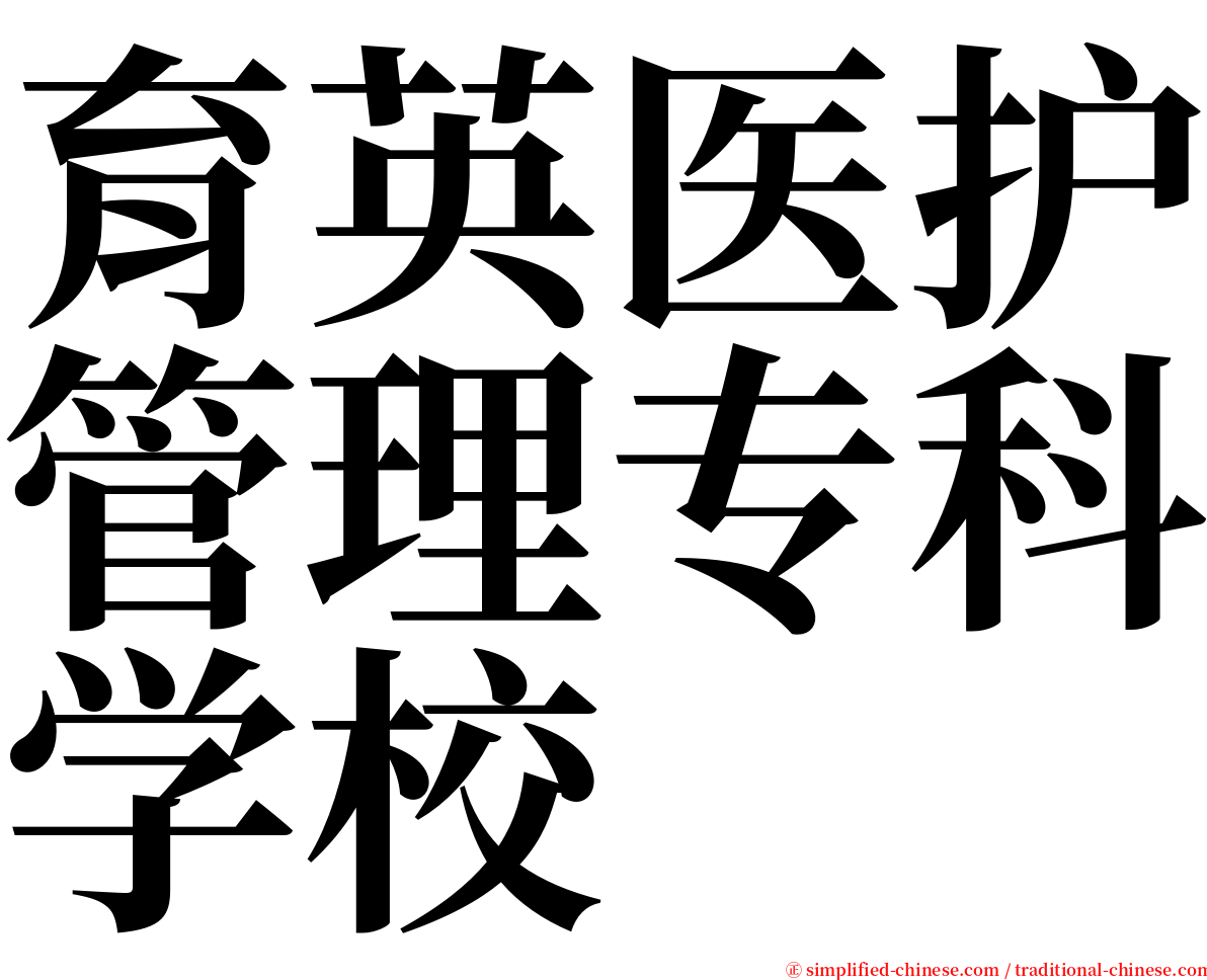 育英医护管理专科学校 serif font