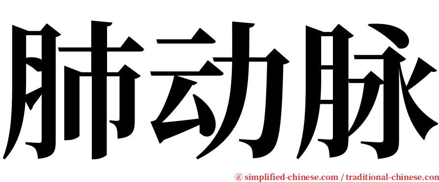 肺动脉 serif font