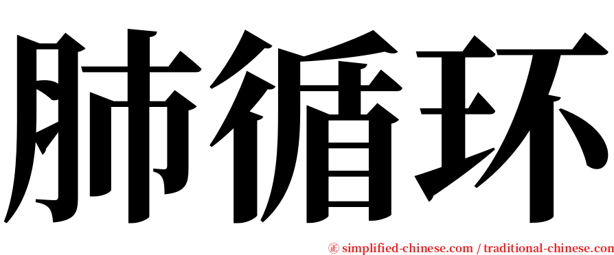 肺循环 serif font