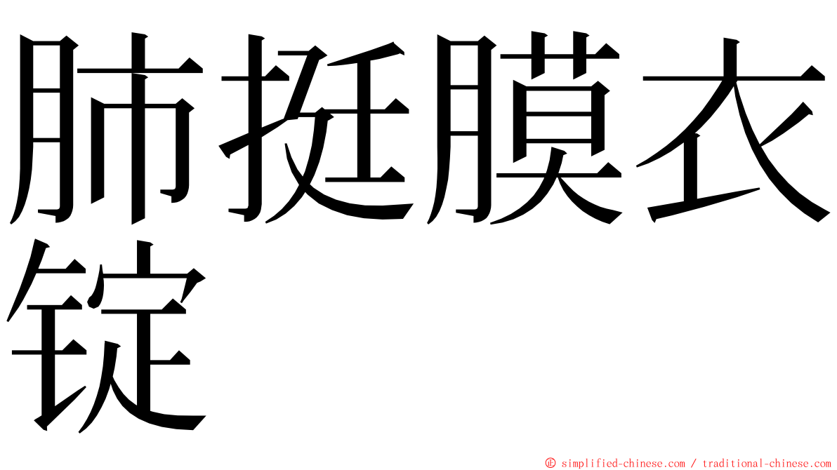 肺挺膜衣锭 ming font