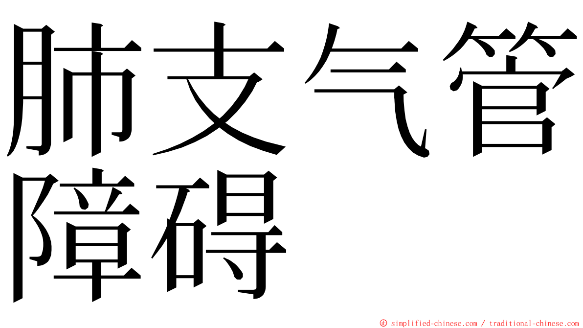 肺支气管障碍 ming font