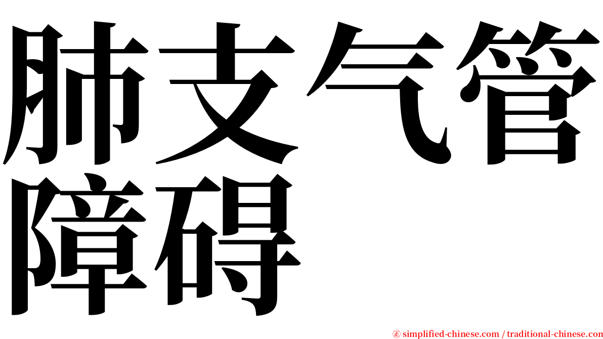 肺支气管障碍 serif font