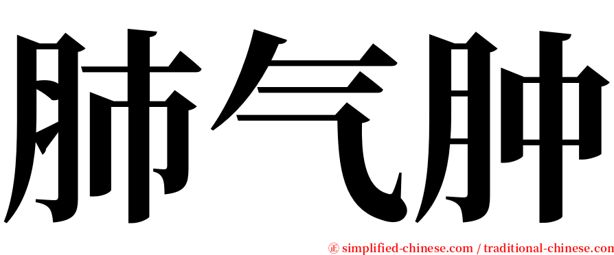 肺气肿 serif font