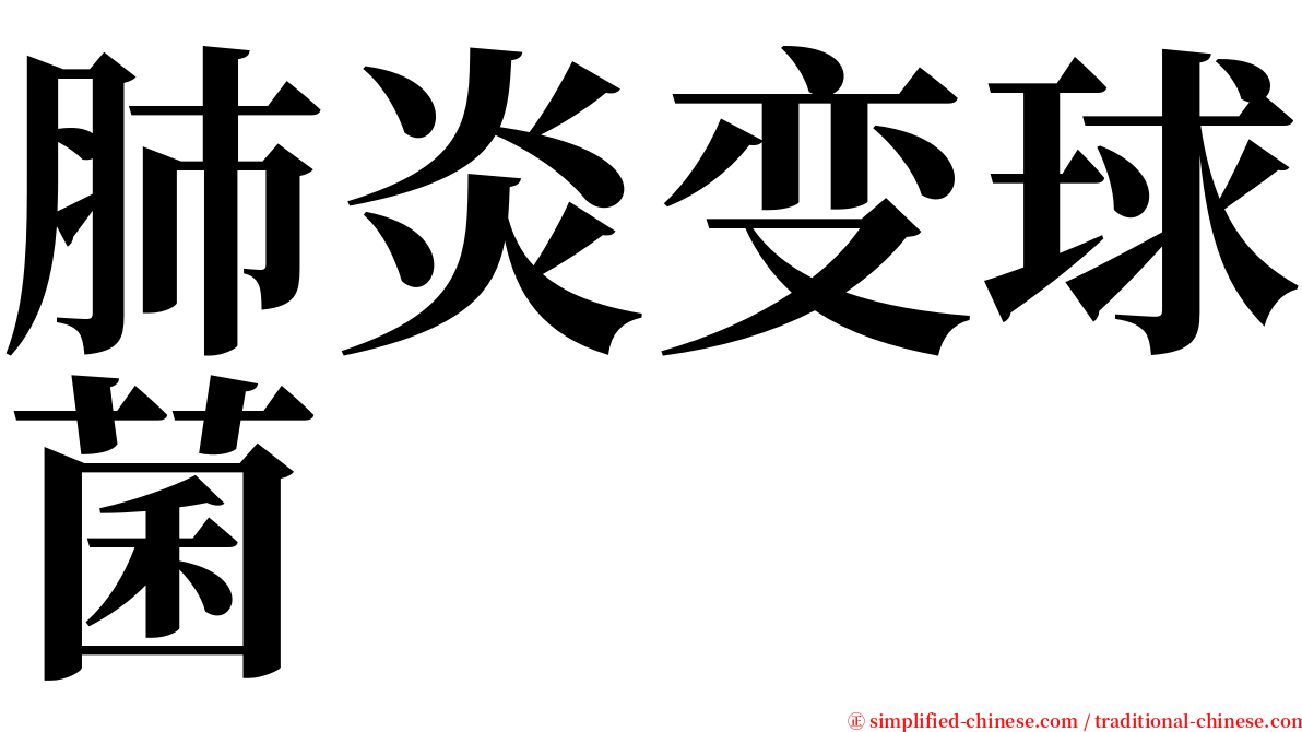 肺炎变球菌 serif font