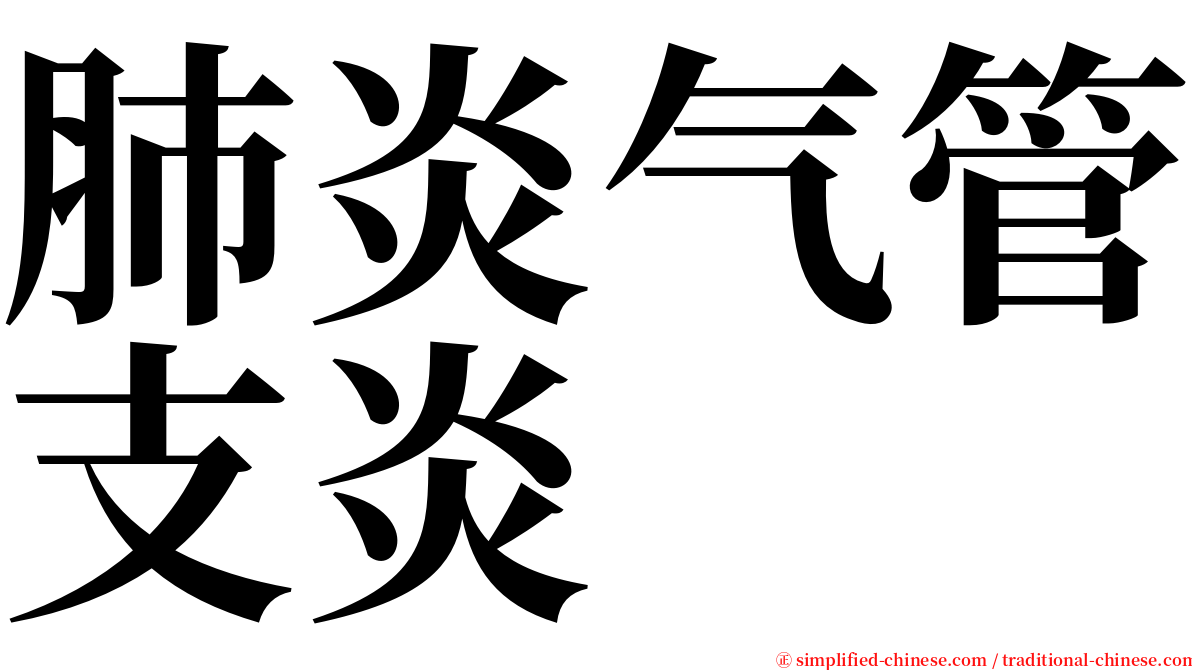 肺炎气管支炎 serif font