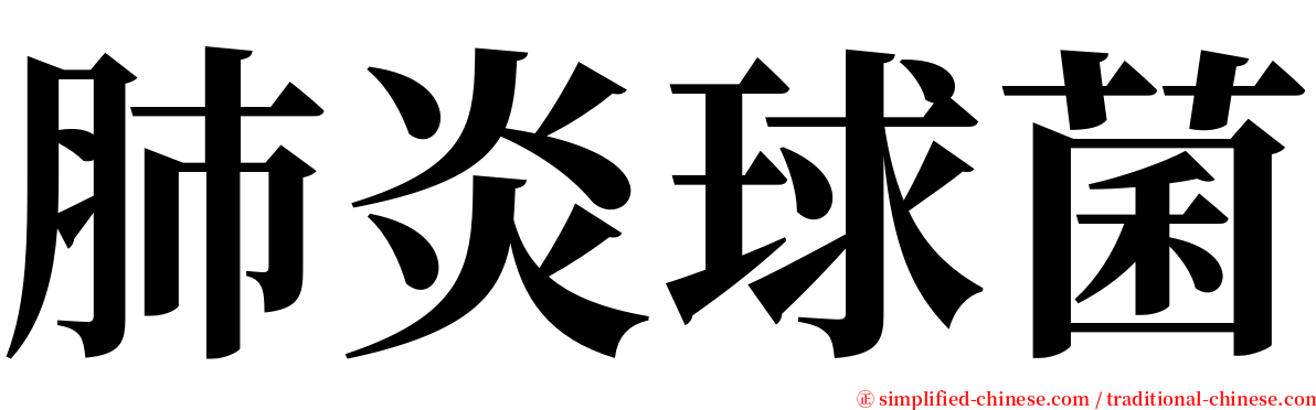 肺炎球菌 serif font