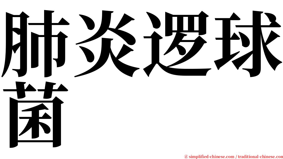 肺炎逻球菌 serif font